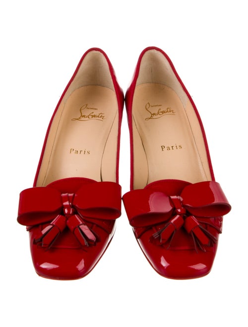 Christian Louboutin Patent Leather Bow Accents Pumps