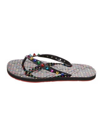 Christian Louboutin Rubber Studded Accents Flip Flops