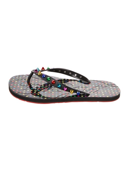 Christian Louboutin Rubber Studded Accents Flip Flops