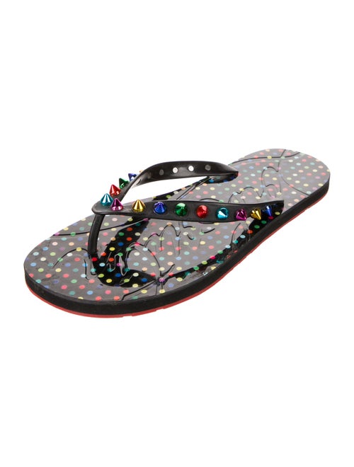 Christian Louboutin Rubber Studded Accents Flip Flops