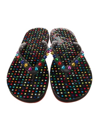 Christian Louboutin Rubber Studded Accents Flip Flops