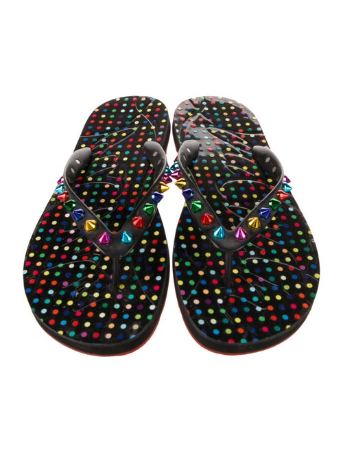 Christian Louboutin Rubber Studded Accents Flip Flops