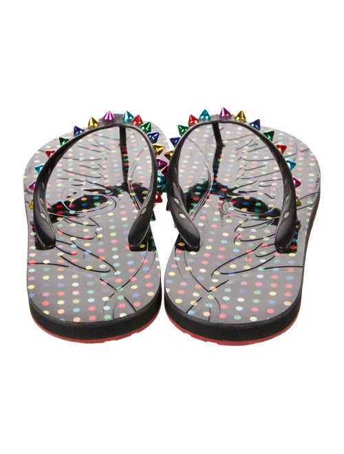 Christian Louboutin Rubber Studded Accents Flip Flops