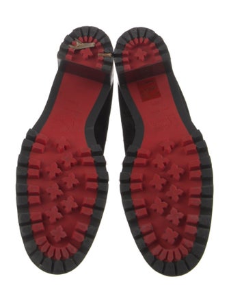 Christian Louboutin Suede Leather Trim Embellishment Lace-Up Boots