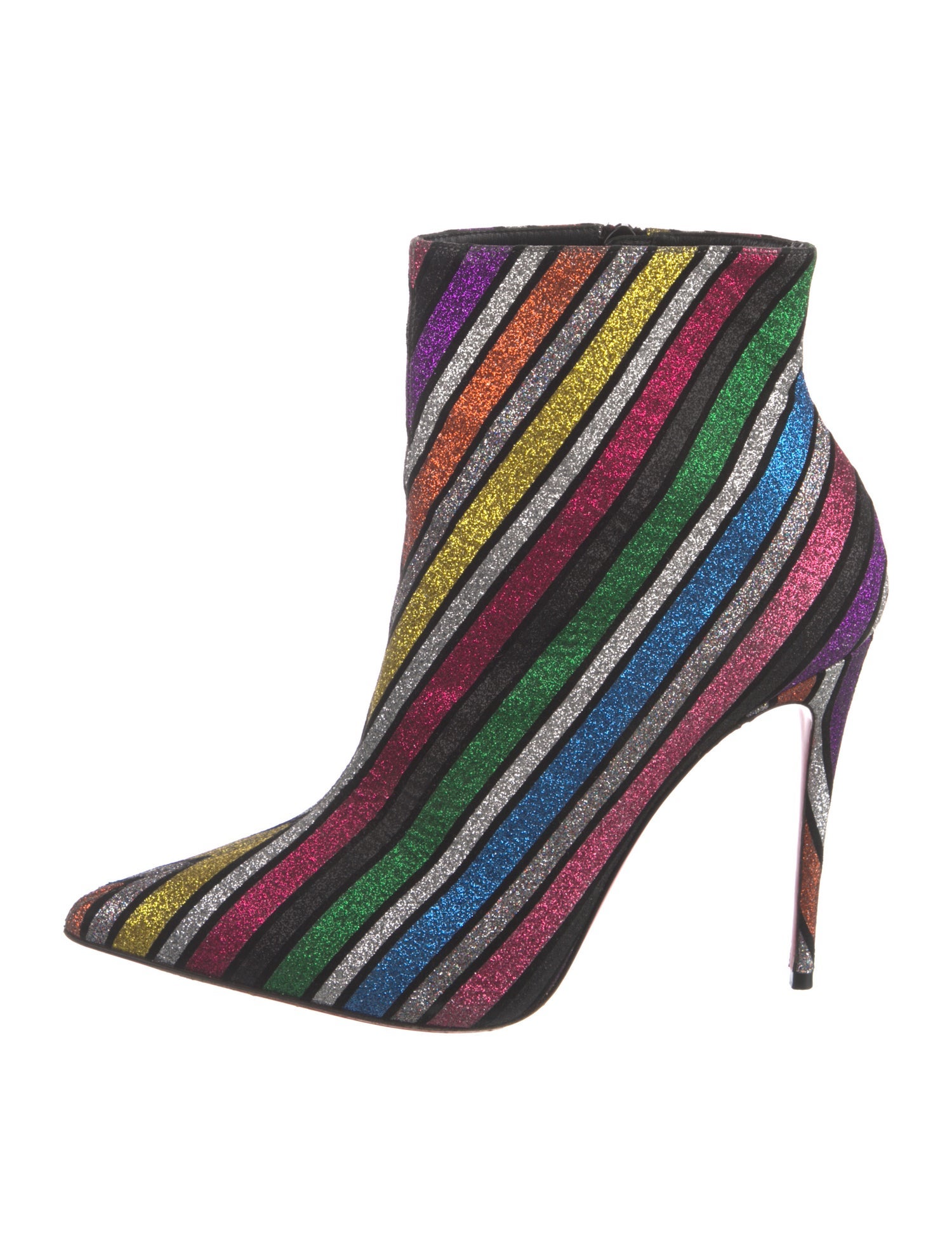 Christian Louboutin Glitter Striped Sock Boots