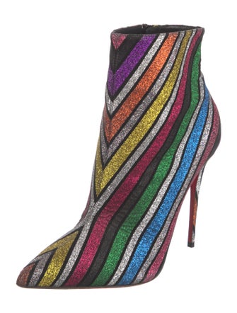 Christian Louboutin Glitter Striped Sock Boots