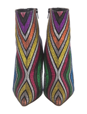 Christian Louboutin Glitter Striped Sock Boots