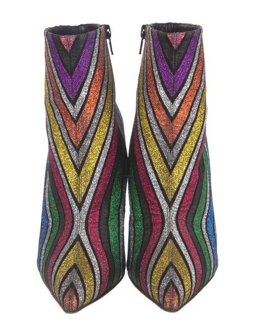 Christian Louboutin Glitter Striped Sock Boots