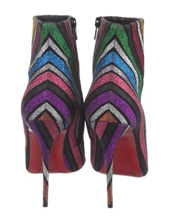 Christian Louboutin Glitter Striped Sock Boots