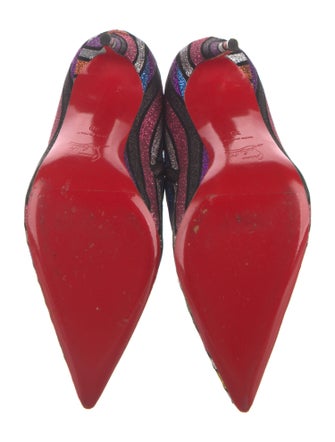 Christian Louboutin Glitter Striped Sock Boots