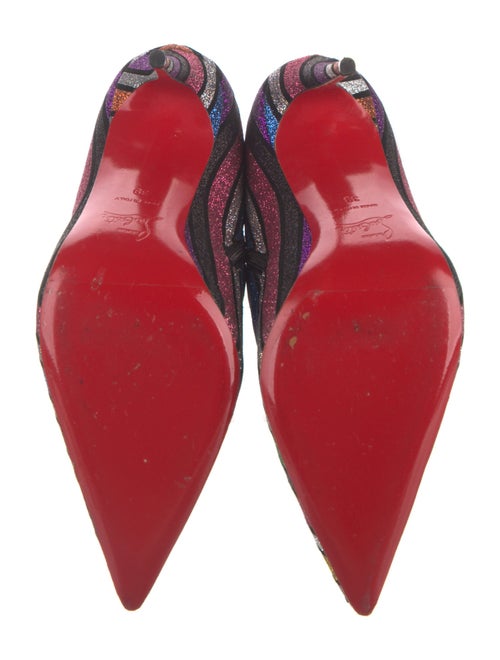 Christian Louboutin Glitter Striped Sock Boots