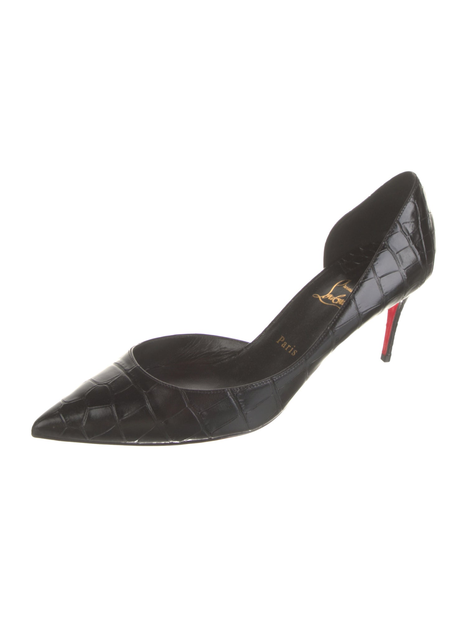 Christian Louboutin Embossed Leather D'Orsay Pumps w/ Tags