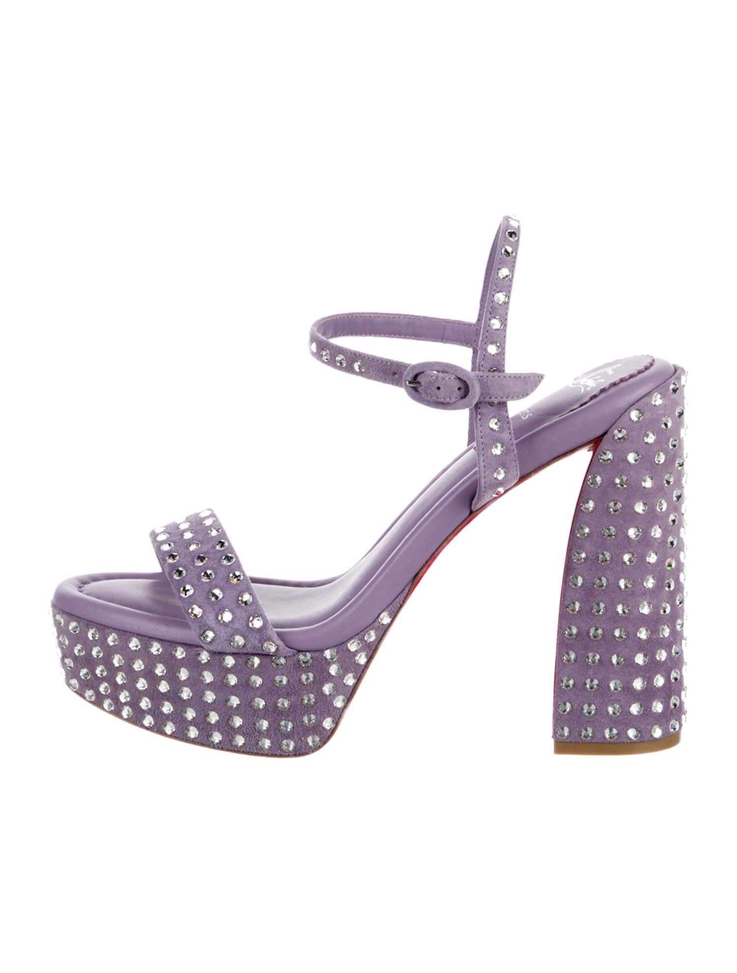 Christian Louboutin Suede Crystal Embellishments Sandals