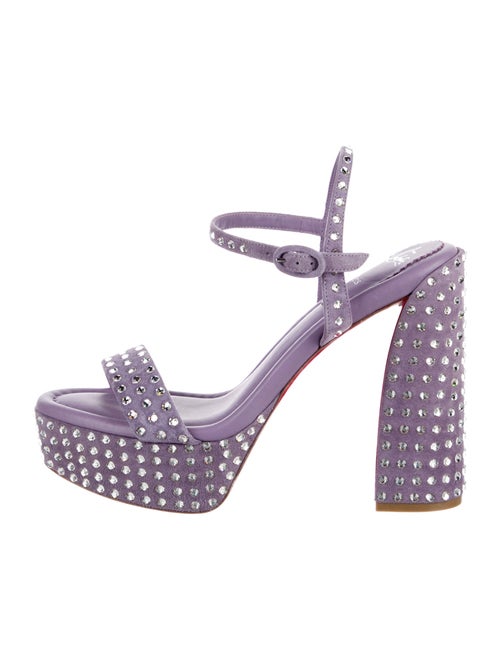 Christian Louboutin Suede Crystal Embellishments Sandals