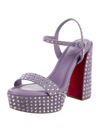 Christian Louboutin Suede Crystal Embellishments Sandals