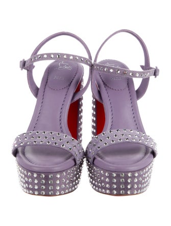 Christian Louboutin Suede Crystal Embellishments Sandals
