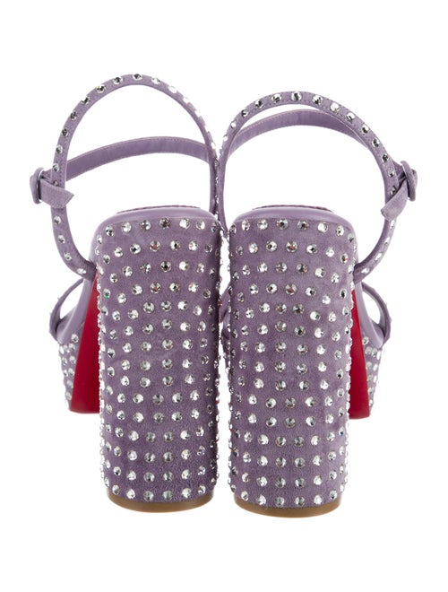 Christian Louboutin Suede Crystal Embellishments Sandals