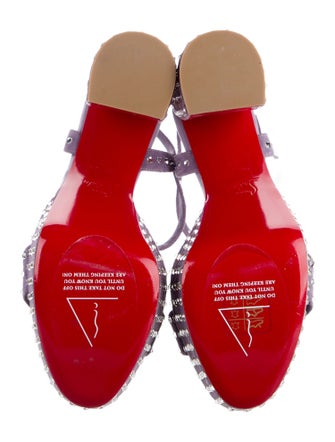 Christian Louboutin Suede Crystal Embellishments Sandals