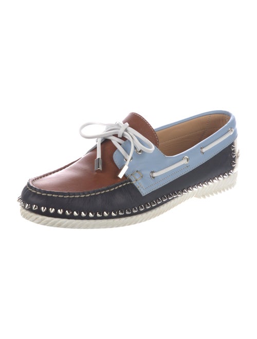Christian Louboutin Spike Accents Leather Boat Shoes