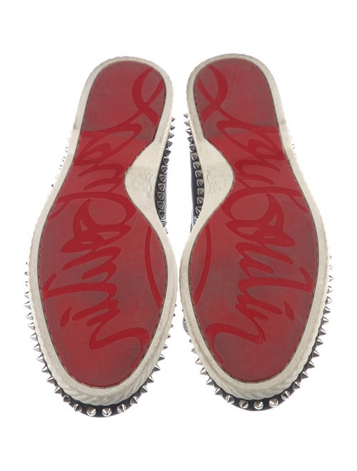Christian Louboutin Spike Accents Leather Boat Shoes