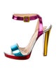 Christian Louboutin Patent Leather Colorblock Pattern Sandals