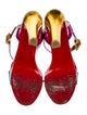 Christian Louboutin Patent Leather Colorblock Pattern Sandals
