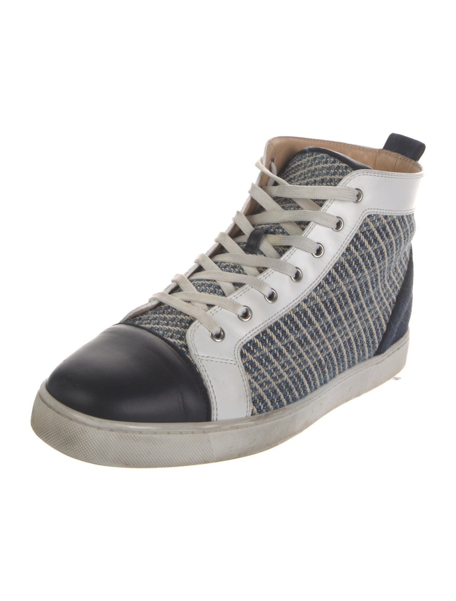 Christian Louboutin Spike Accents Printed Sneakers