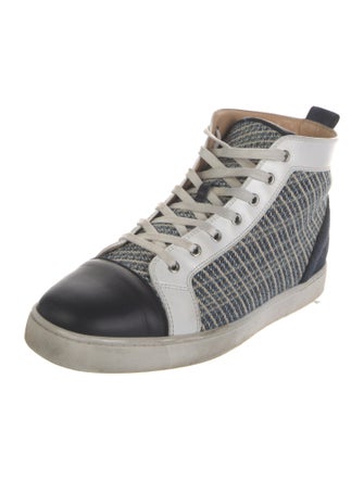 Christian Louboutin Spike Accents Printed Sneakers