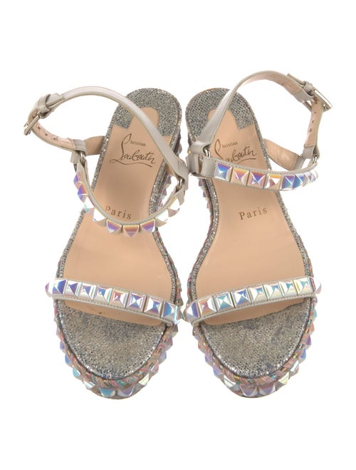 Christian Louboutin Leather Glitter Accents Espadrilles