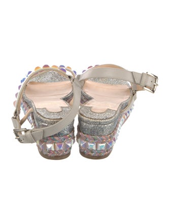 Christian Louboutin Leather Glitter Accents Espadrilles