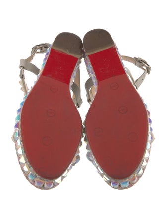 Christian Louboutin Leather Glitter Accents Espadrilles