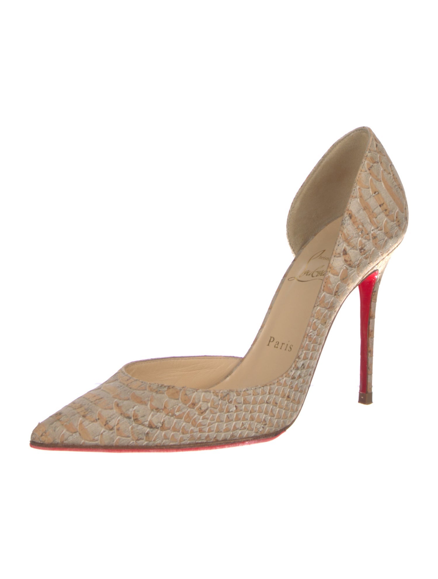 Christian Louboutin Snakeskin Animal Print D'Orsay Pumps