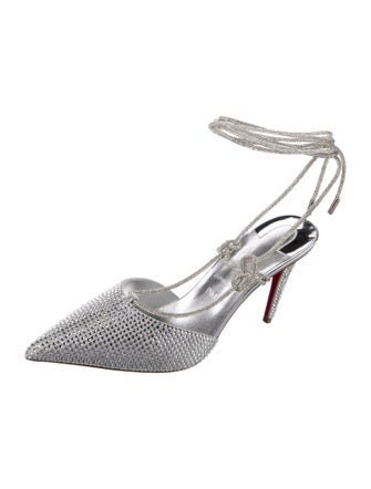 Christian Louboutin Crystal Crystal Embellishments Slingback Pumps