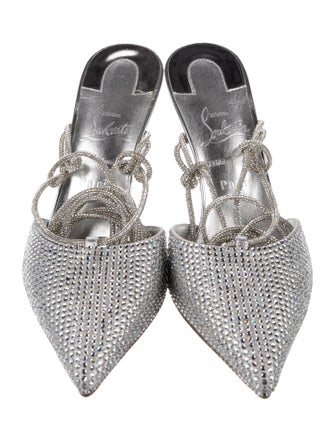 Christian Louboutin Crystal Crystal Embellishments Slingback Pumps