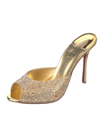 Christian Louboutin Crystal Crystal Embellishments Mules