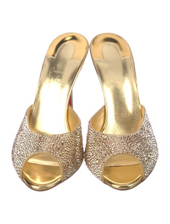 Christian Louboutin Crystal Crystal Embellishments Mules