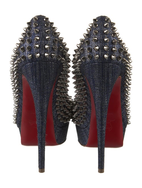Christian Louboutin Spike Accents Denim Pumps