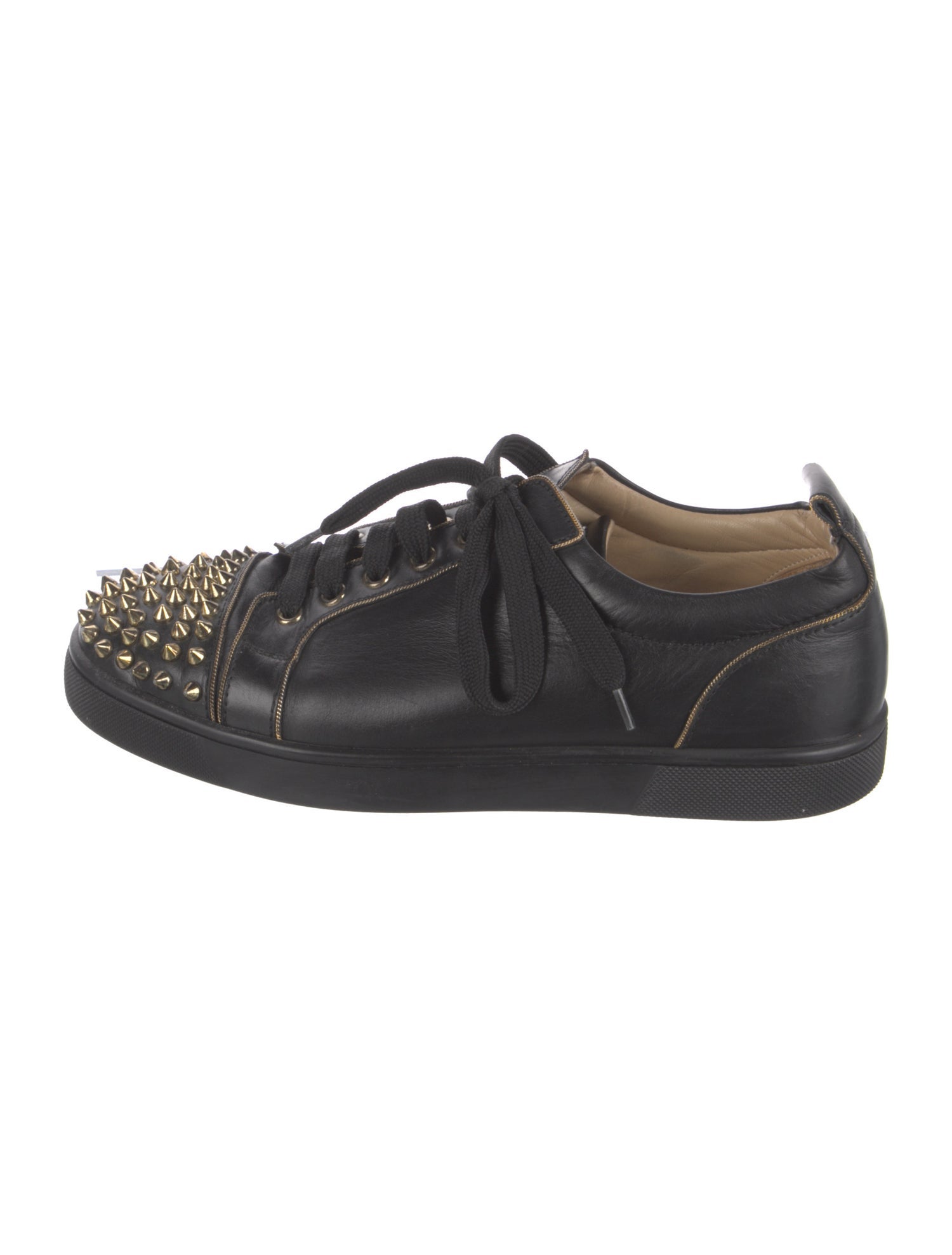 Christian Louboutin Spike Accents Leather Sneakers