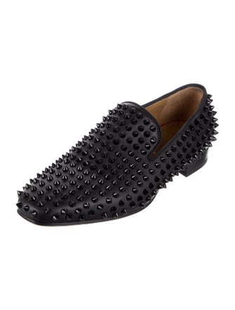 Christian Louboutin Spike Accents Leather Loafers