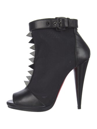 Christian Louboutin Rockstud Accents Leather Lace-Up Boots