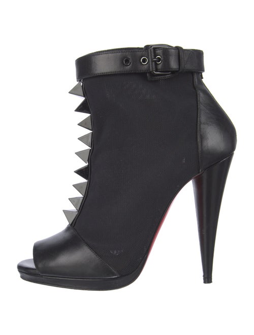 Christian Louboutin Rockstud Accents Leather Lace-Up Boots