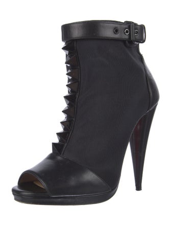 Christian Louboutin Rockstud Accents Leather Lace-Up Boots