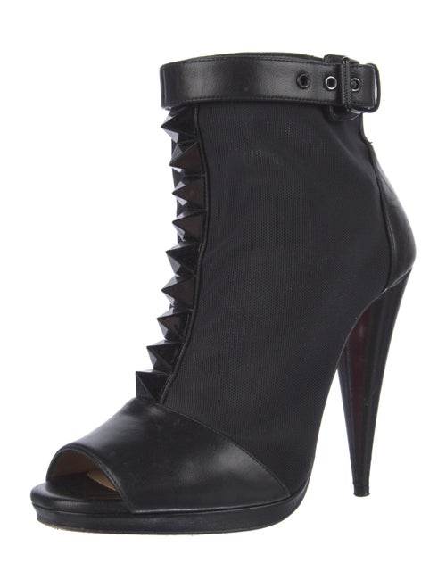 Christian Louboutin Rockstud Accents Leather Lace-Up Boots