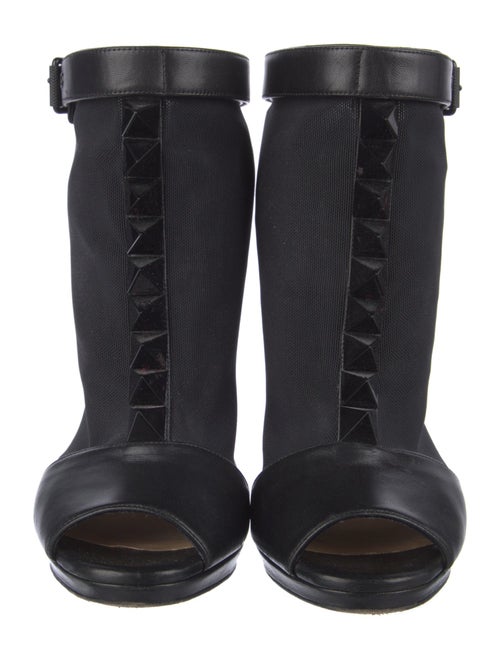 Christian Louboutin Rockstud Accents Leather Lace-Up Boots