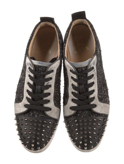 Christian Louboutin Spike Accents Tweed Sneakers