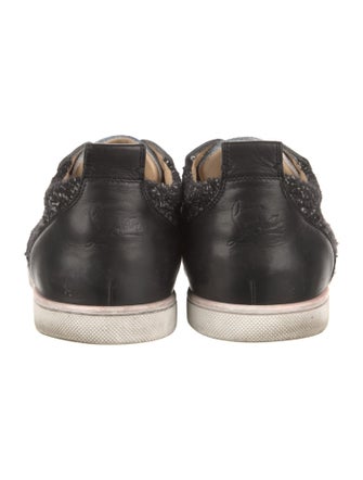 Christian Louboutin Spike Accents Tweed Sneakers
