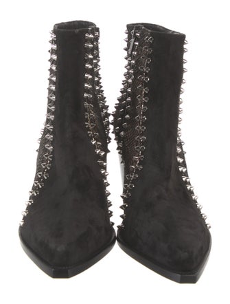Christian Louboutin Spike Accents Suede Boots