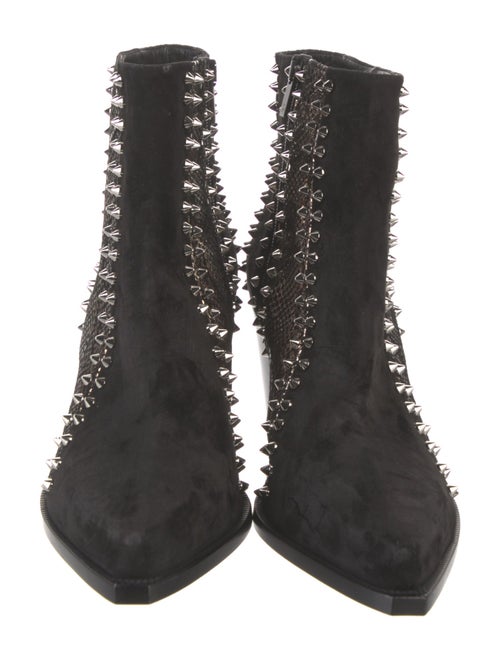 Christian Louboutin Spike Accents Suede Boots