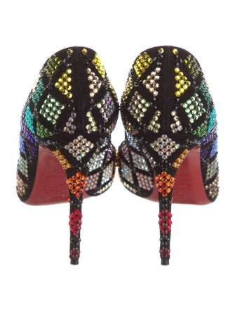 Christian Louboutin Suede Crystal Embellishments Pumps