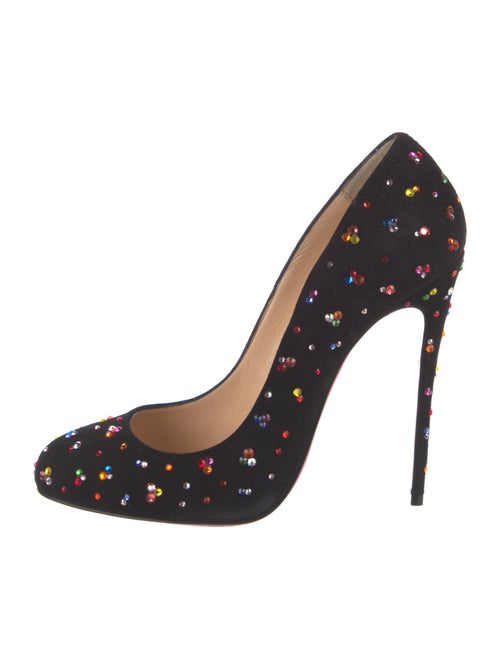 Christian Louboutin Suede Crystal Embellishments Pumps